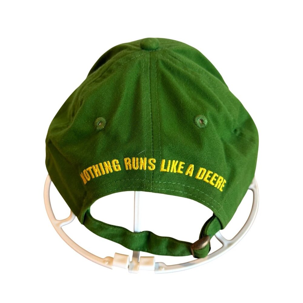 John Deere Green Baseball Cap Adjustable Strapback Hat Nothing Runs Like a Logo - Picture 5 of 7